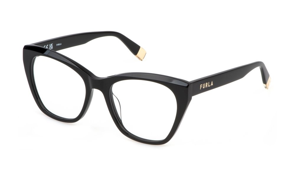 Eyeglasses Furla VFU825 (0700) color nero lucido 