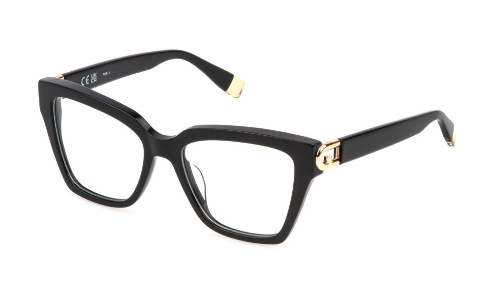 Eyeglasses Furla VFU826 (0700) color nero lucido 