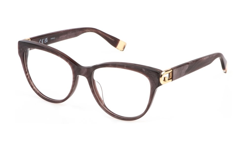Eyeglasses Furla VFU827 (0915) color viola madreperla lucido 