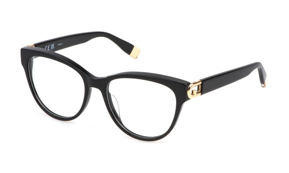 Eyeglasses Furla VFU827 (700Y) color nero lucido 