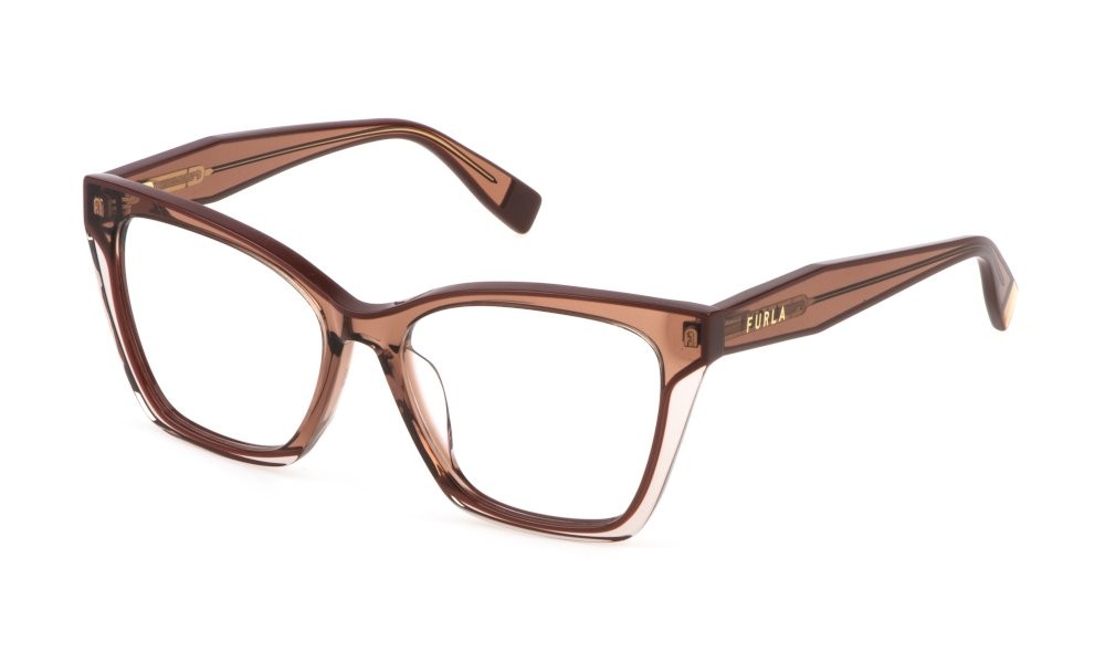 Occhiali da vista Furla VFU828V (0805) colore marron chiaro trasparente lucido 