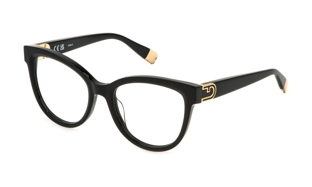 Eyeglasses Furla VFU864 (0700) color nero lucido 