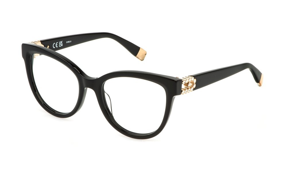 Eyeglasses Furla VFU864S (700S) color nero lucido 