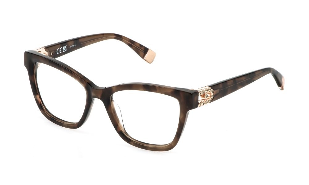 Eyeglasses Furla VFU865S (0777) color avana marrone/miele 