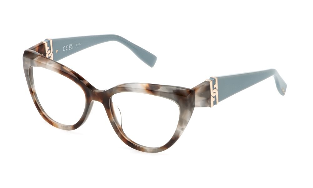 Occhiali da vista Furla VFU867 (03KA) colore avana marrone/grigio 