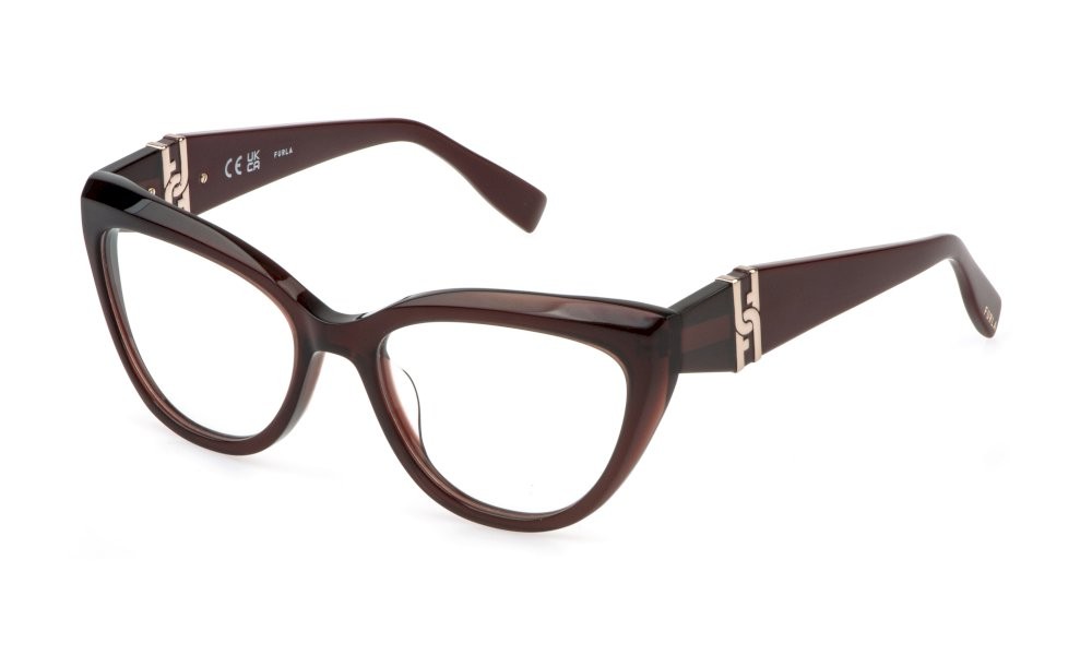 Eyeglasses Furla VFU867 (0848) color bordeaux scuro lucido 