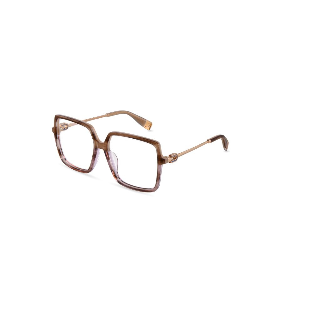 Eyeglasses Furla VFU872 (099G) color top marrone striato su acquamarina trasp 