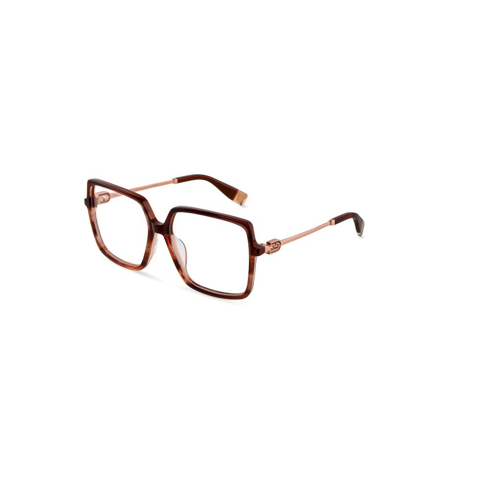 Eyeglasses Furla VFU872 (0GG7) color top marrone striato+nocciola 