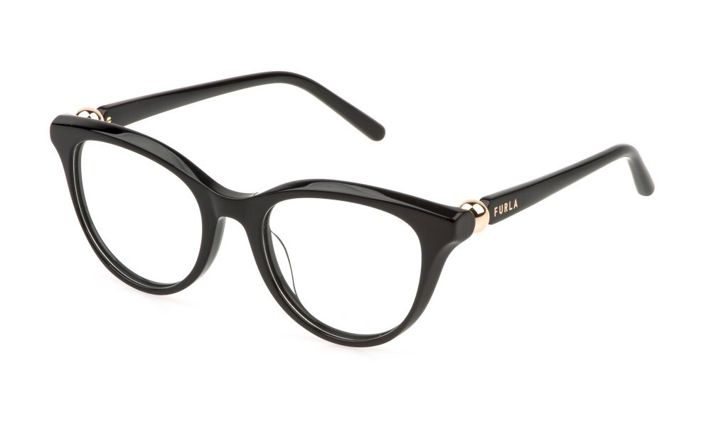 Eyeglasses Furla VFU877 (0700) color nero lucido 