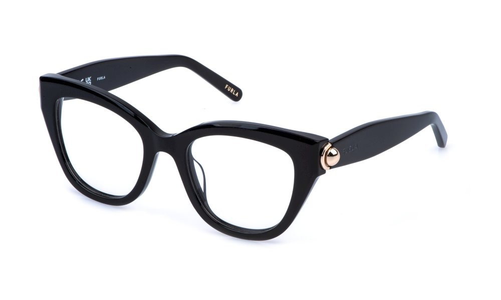 Eyeglasses Furla VFU991 (0700) color nero lucido 