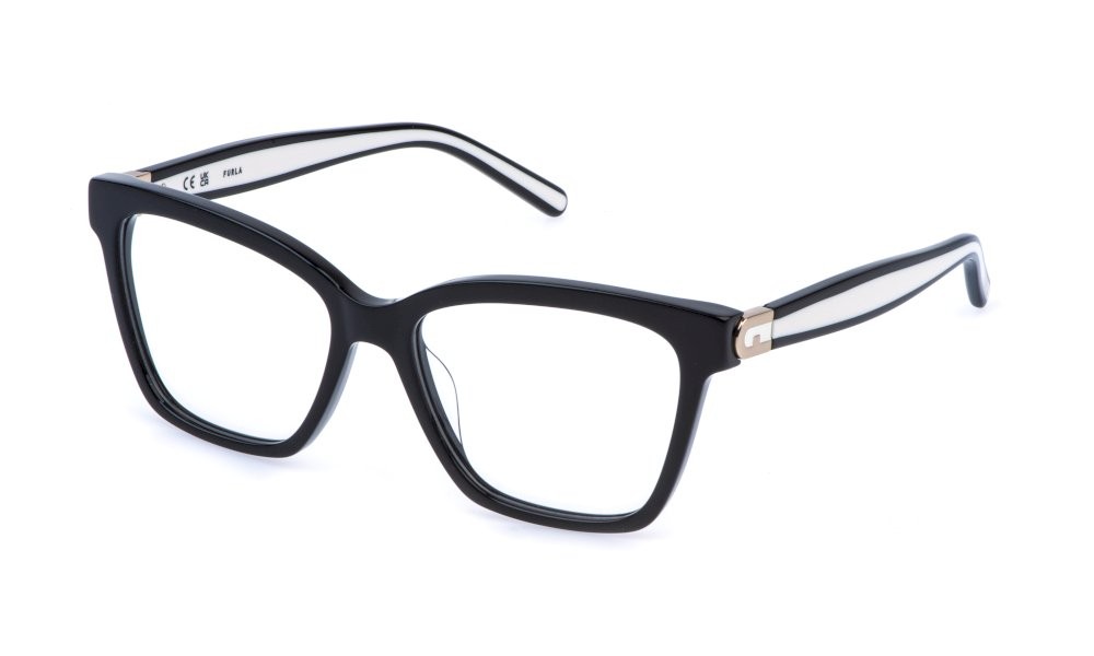 Eyeglasses Furla VFU992 (0700) color nero lucido 