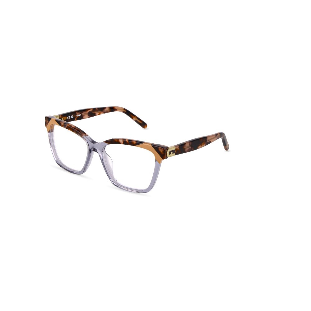 Eyeglasses Furla VFU992V (02A7) color grigio+beige+avana lucido 