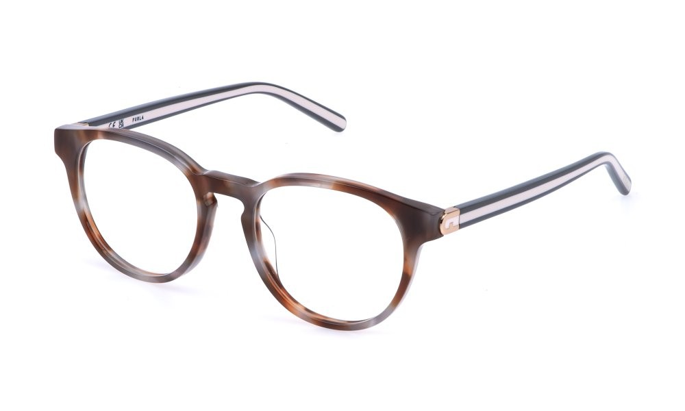 Eyeglasses Furla VFU993 (03KA) color avana marrone/grigio 