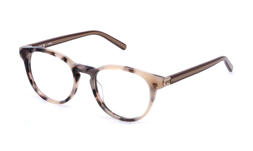 Occhiali da vista Furla VFU993 (0XA5) colore avana marrone-bianco opalino lucida 