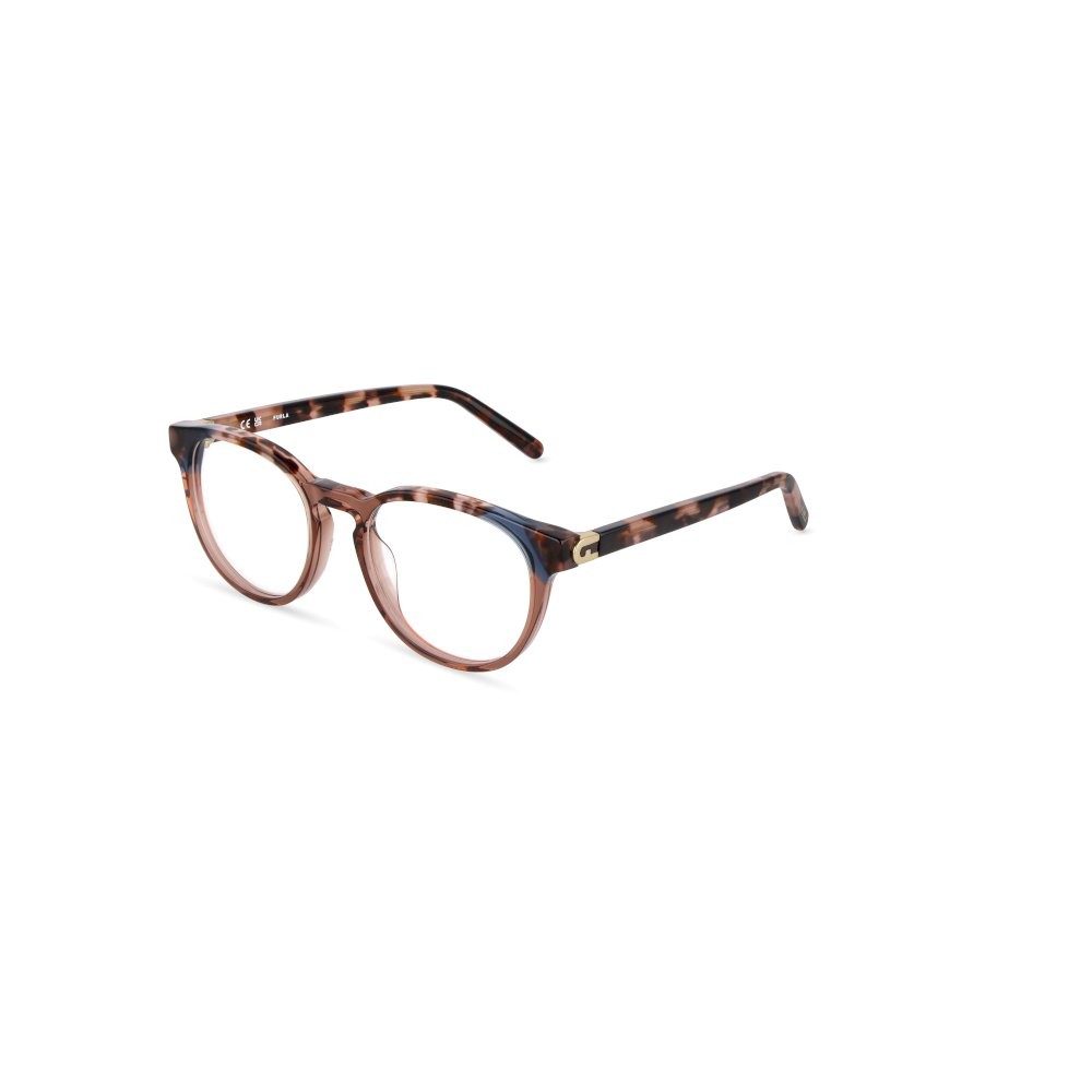 Eyeglasses Furla VFU993V (0MB6) color marrone+blu lucido 