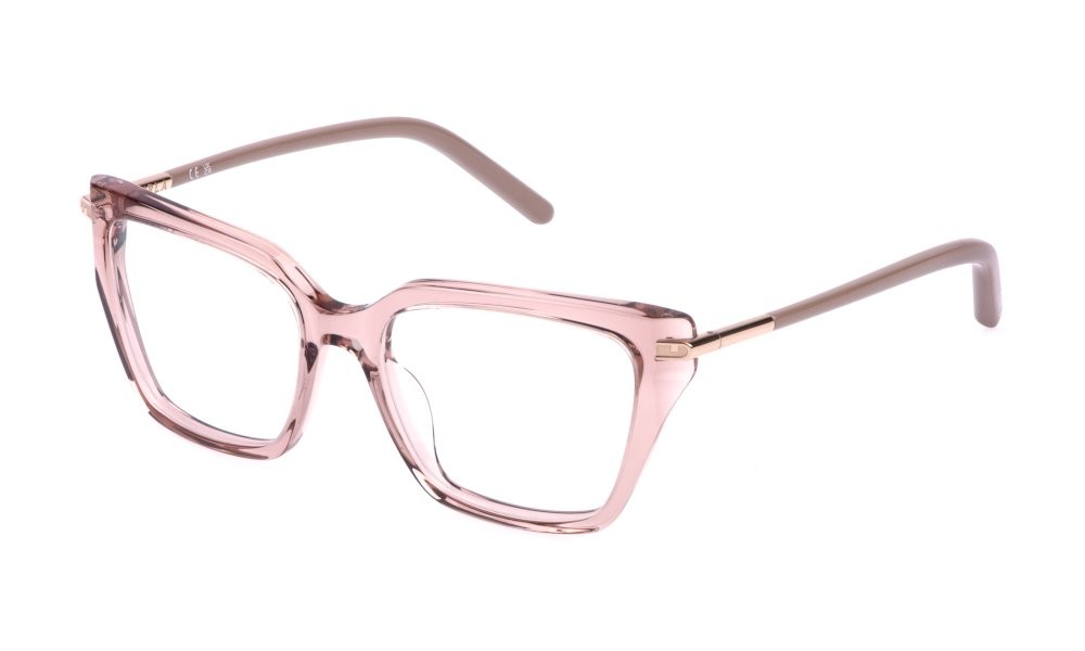 Eyeglasses Furla VFU999 (07SP) color cipria trasparente lucido 
