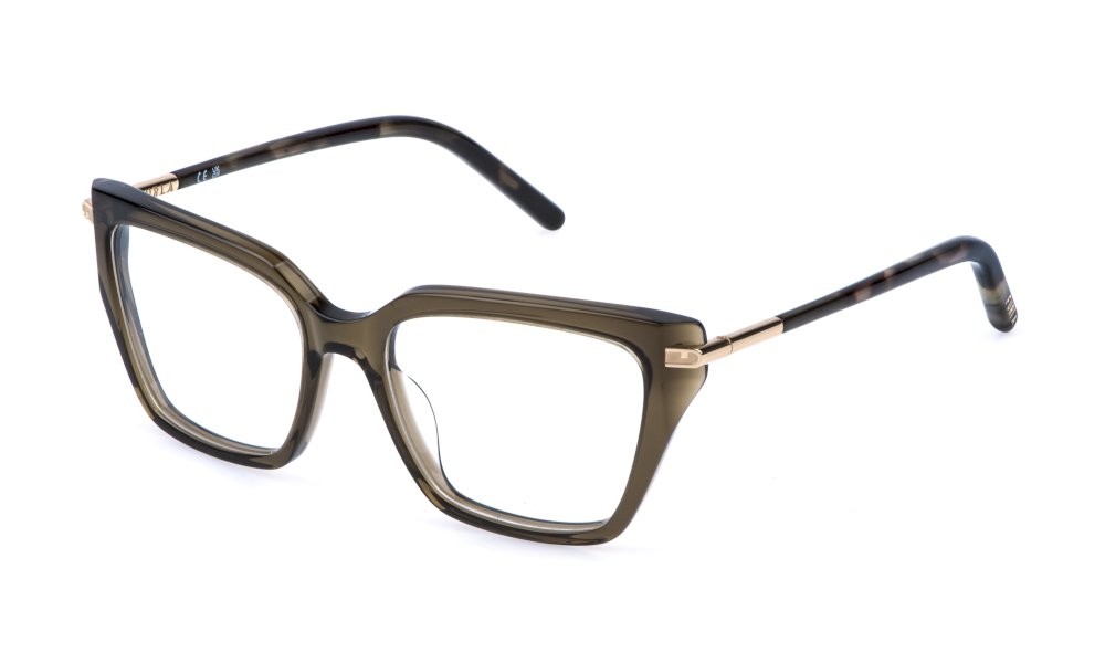 Occhiali da vista Furla VFU999 (0893) colore marrone trasparente lucido 