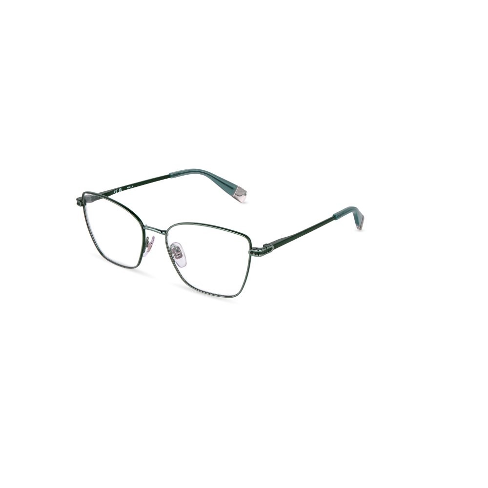 Eyeglasses Furla VFUB01 (08HT) color verde c/parti colorate 