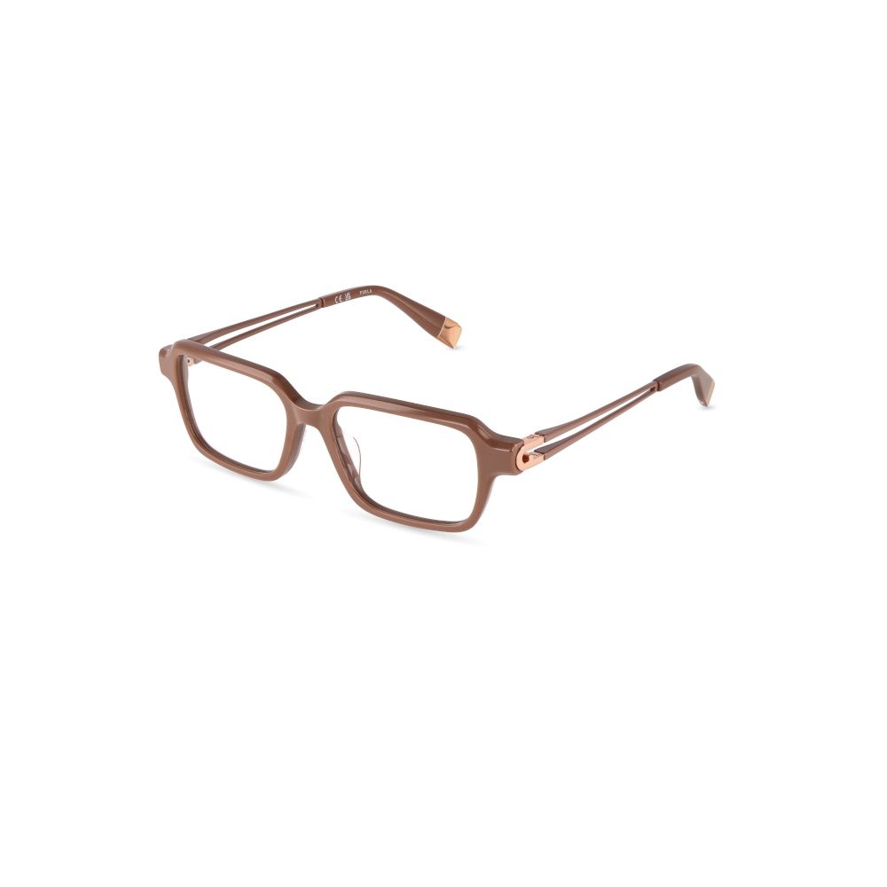 Eyeglasses Furla VFUB04 (06K6) color beige pieno lucido 