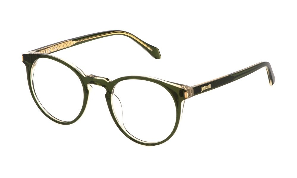 Eyeglasses Just Cavalli VJC049 (09XF) color top verde bottiglia - cristallo lucido 