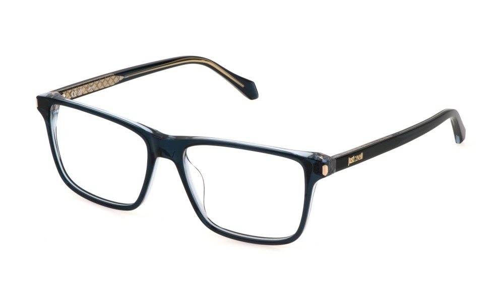 Eyeglasses Just Cavalli VJC050 (0D87) color top blu - azzurro lucido 