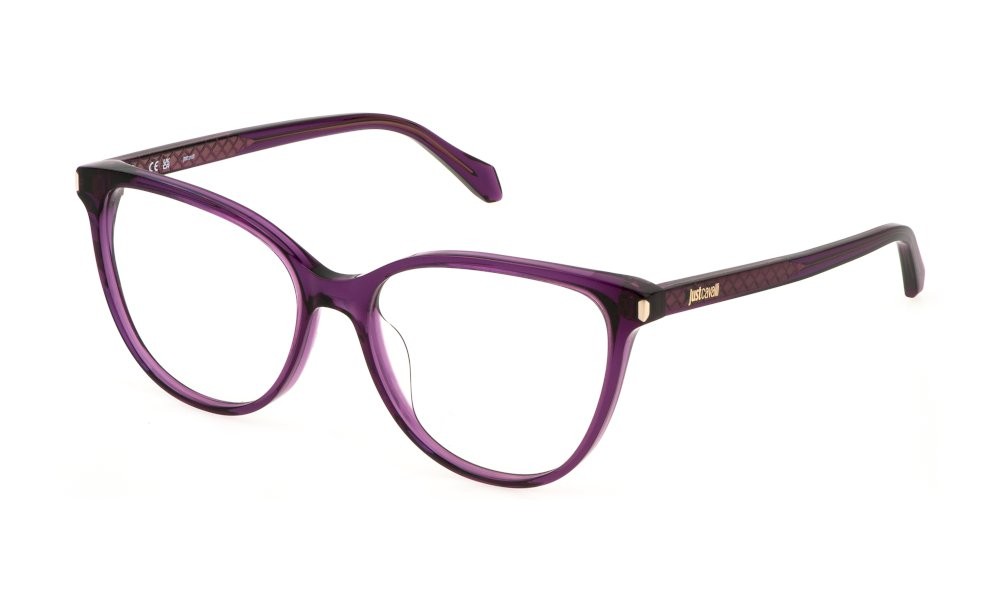 Eyeglasses Just Cavalli VJC052 (06LA) color viola trasparente lucido 