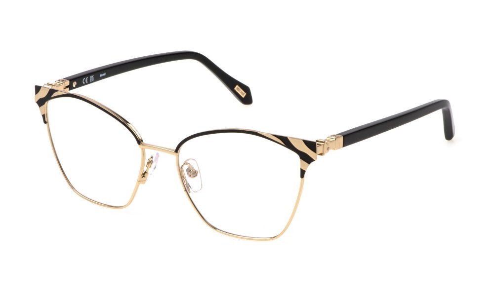 Eyeglasses Just Cavalli VJC072 (0301) color oro rose' luc.c/parti nero luc 