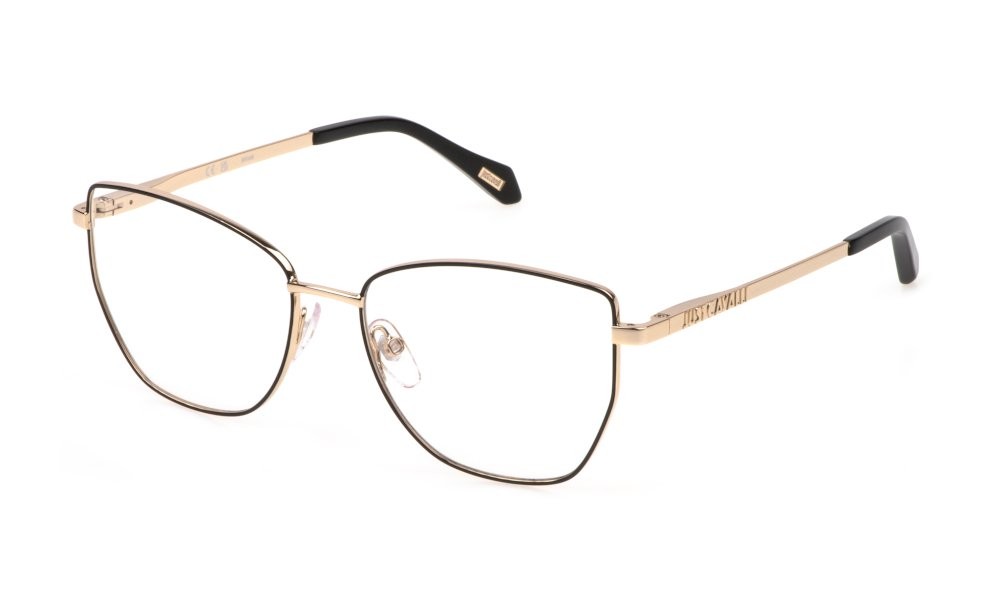 Eyeglasses Just Cavalli VJC074 (0301) color oro rose' luc.c/parti nero luc 