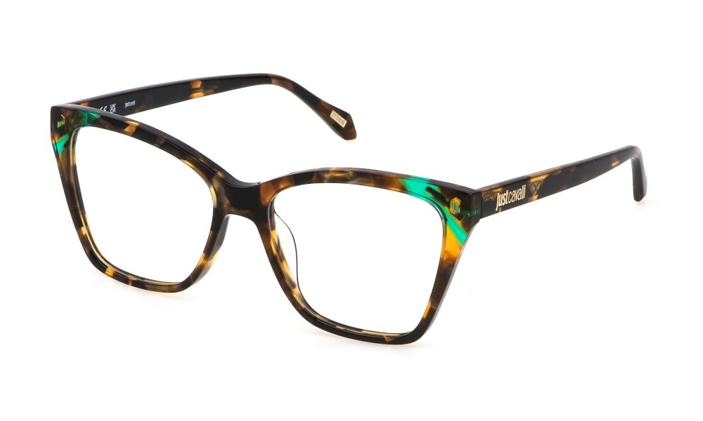 Eyeglasses Just Cavalli VJC077 (0V34) color avana marrone/verde 