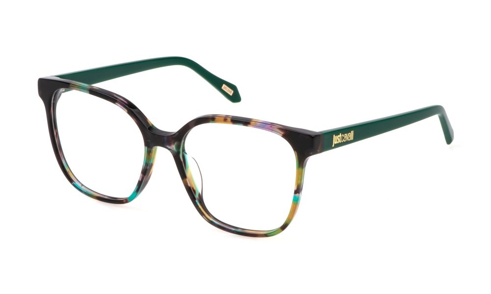 Eyeglasses Just Cavalli VJC082 (0XAM) color avana marrone/verde/blu 