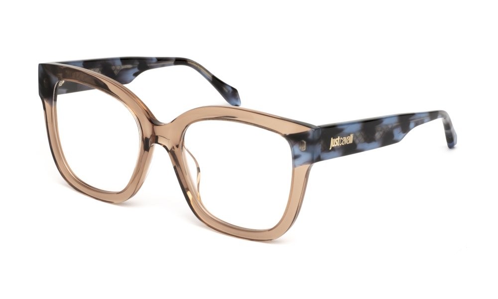 Eyeglasses Just Cavalli VJC115V (06ME) color marrone trasparente lucido 