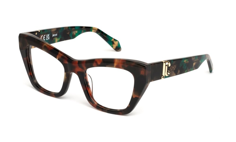 Eyeglasses Just Cavalli VJC116 (09SZ) color avana rossa trasparente lucida 