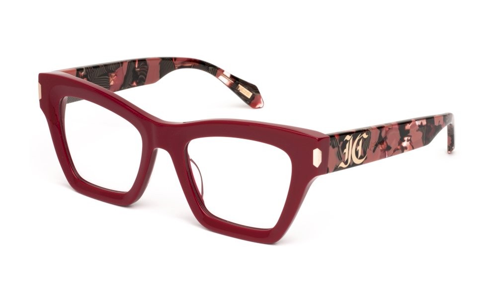 Eyeglasses Just Cavalli VJC119V (0U17) color rosso ciliegia pieno lucido 