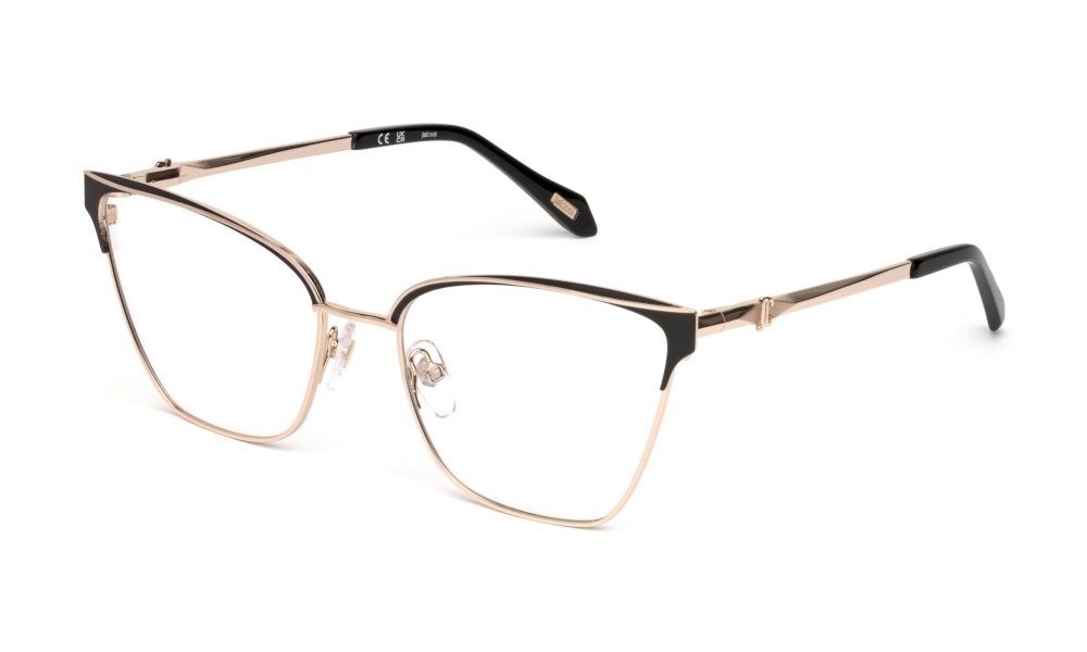 Eyeglasses Just Cavalli VJC124 (0301) color oro rose' luc.c/parti nero luc 