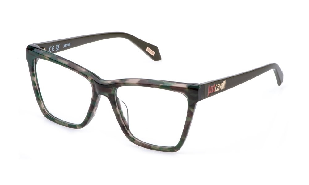 Eyeglasses Just Cavalli VJC131 (0V34) color avana marrone/verde 