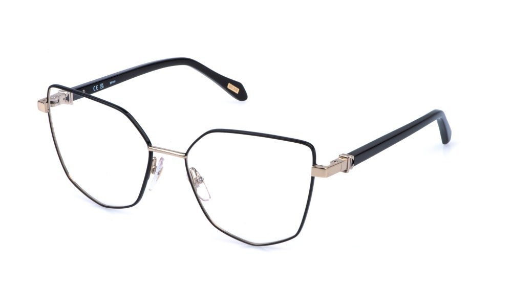 Eyeglasses Just Cavalli VJC134 (0301) color oro rose' luc.c/parti nero luc 