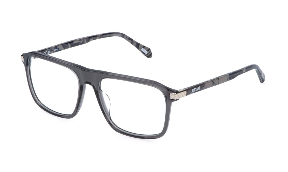 Eyeglasses Just Cavalli VJC137 (819Y) color grigio trasparente lucido 