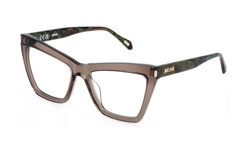 Eyeglasses Just Cavalli VJC138 (0805) color marron chiaro trasparente lucido 