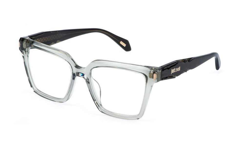 Eyeglasses Just Cavalli VJC156 (09RM) color grigio/verde lucido 