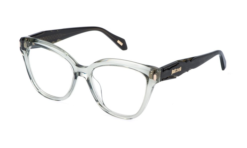 Eyeglasses Just Cavalli VJC157 (09RM) color grigio/verde lucido 