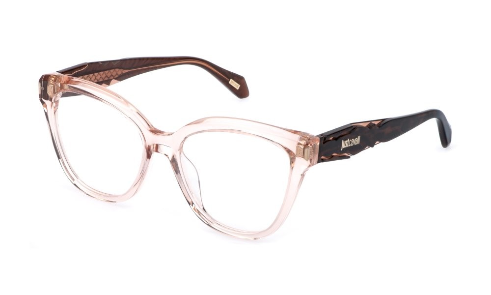 Eyeglasses Just Cavalli VJC157 (0T82) color pesca trasparente lucido 
