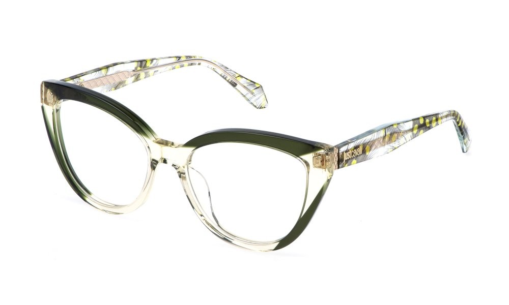 Eyeglasses Just Cavalli VJC158V (02GN) color verde trasparente lucido 