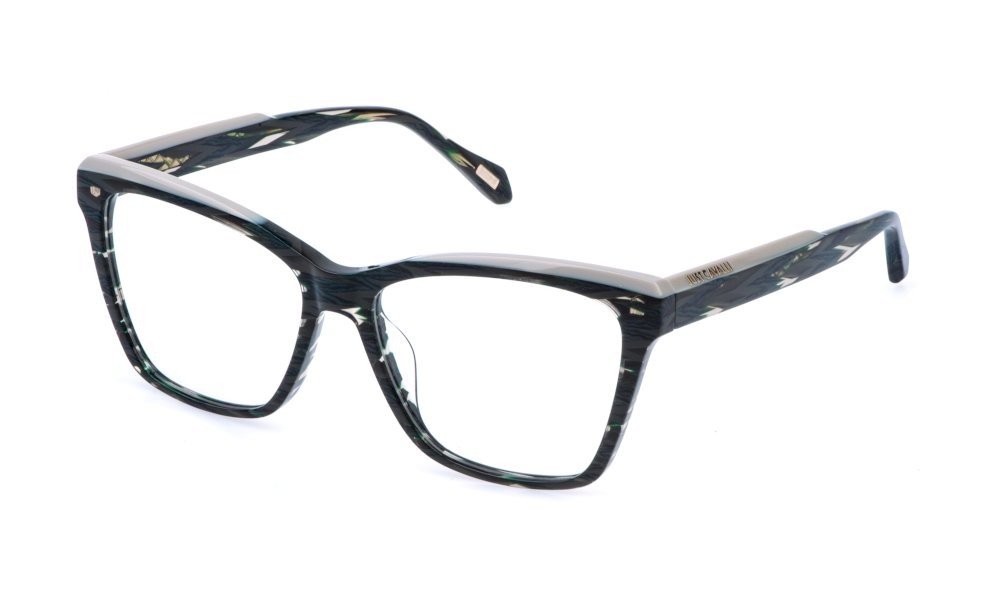 Eyeglasses Just Cavalli VJC161 (07NN) color fantasia verde/nero/marrone lucido 