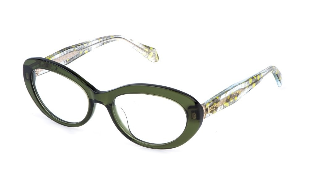 Eyeglasses Just Cavalli VJC163 (02GN) color verde trasparente lucido 