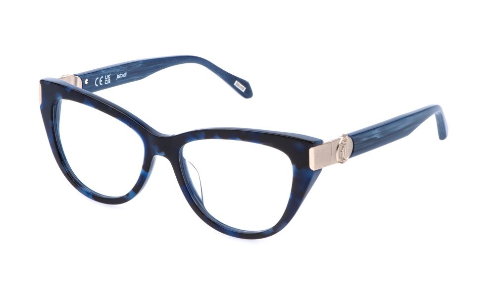Eyeglasses Just Cavalli VJC164 (09SF) color avana blu+corno blu 