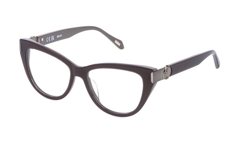 Eyeglasses Just Cavalli VJC164 (0D90) color marrone+marrone trasparente lucido 