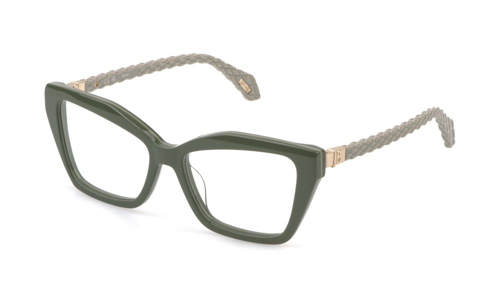 Eyeglasses Just Cavalli VJC165 (06NT) color verde+grigio+verde lucido 