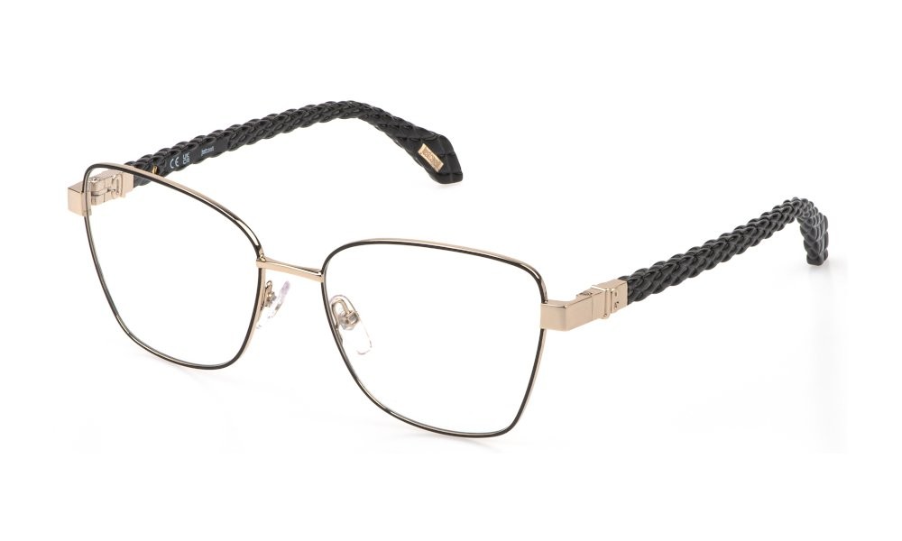 Eyeglasses Just Cavalli VJC166 (0301) color oro rose' luc.c/parti nero luc 
