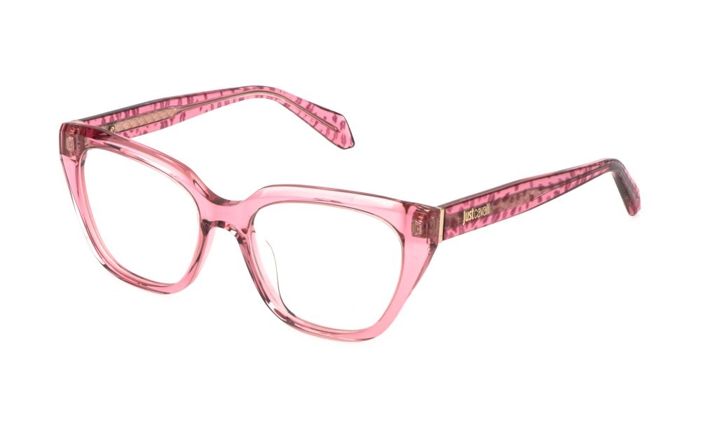 Eyeglasses Just Cavalli VJC183V (0856) color rosa trasparente lucido 