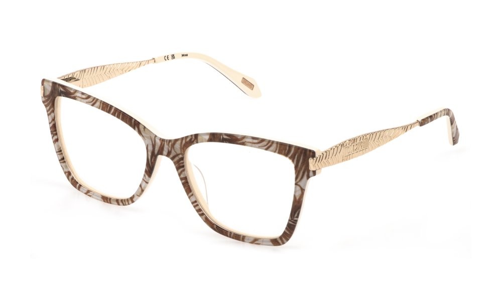 Eyeglasses Just Cavalli VJC190 (0XAP) color fantasia marrone 